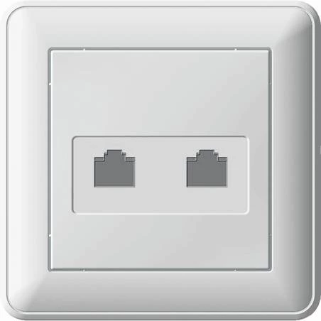 Двойная компьютерная розетка W59 RJ45 кат.5E, в сборе, белый