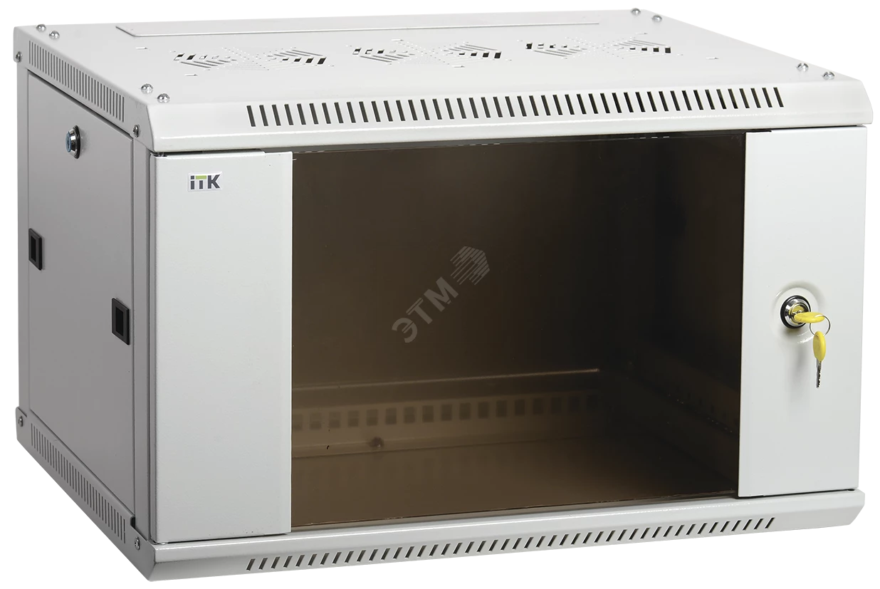 ITK Шкаф LINEA W 6U 600x450 мм дверь стекло, RAL7035