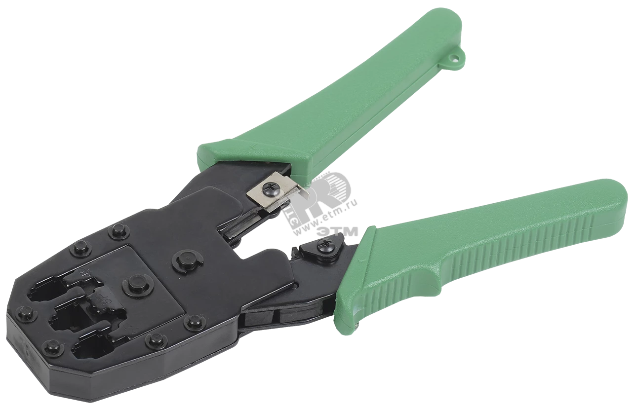 ITK Инструмент обжим. для RJ45 RJ12 RJ11 ручка ПВХ зеленый