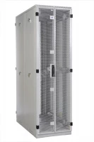 Шкаф серверный напольный 42U (600 × 1200) дверь перфорированная, задние двойные перфорированные
