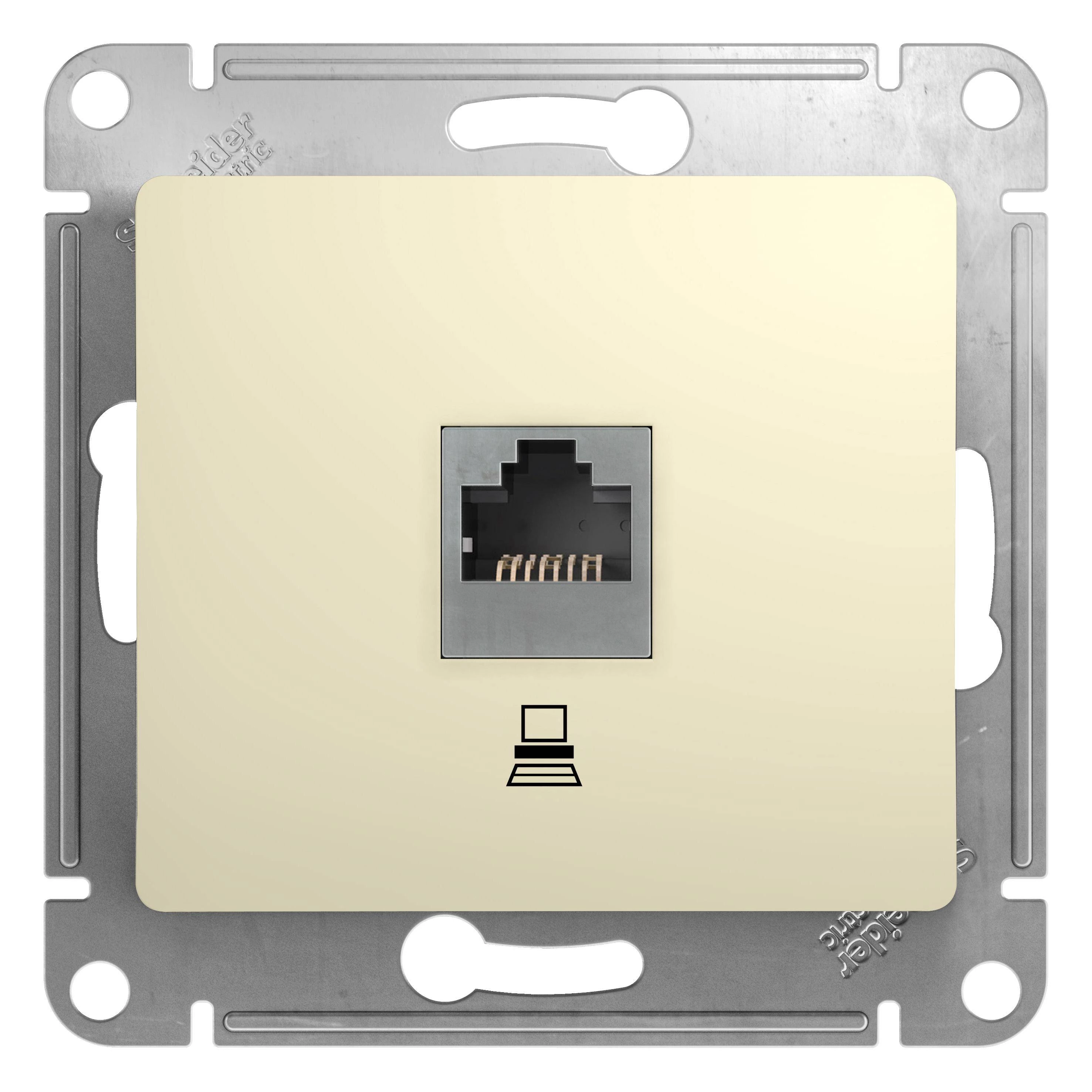 Компьютерная розетка GLOSSA RJ45 кат.5E, бежевый