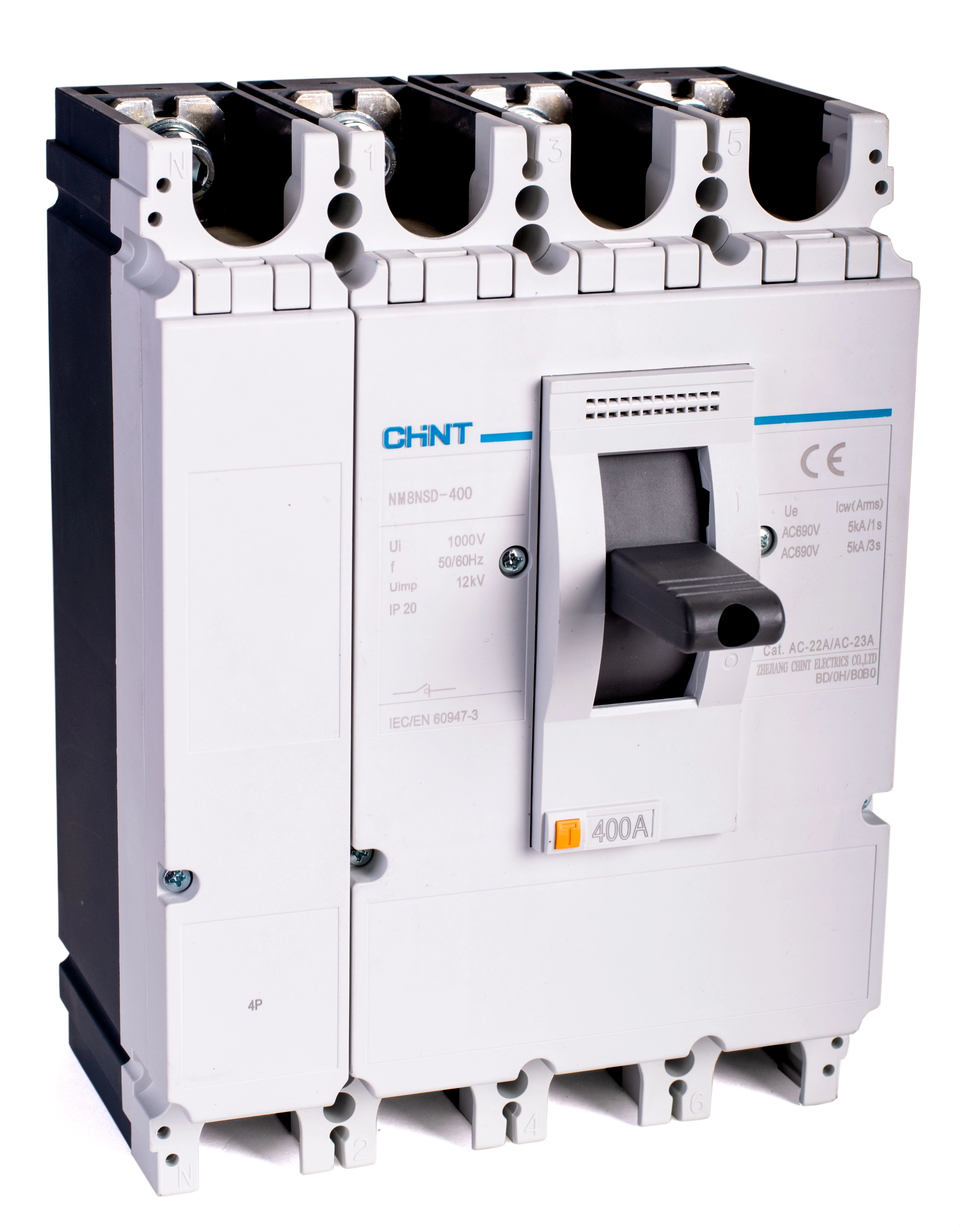 Авт. выкл. NM8N-630H EM 4P 400А 100кА с электрон. расцепителем, LCD (R)(CHINT)