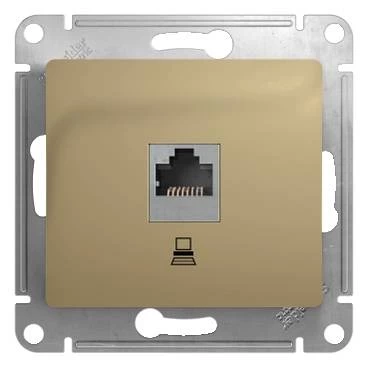 Компьютерная розетка GLOSSA RJ45 кат.5E, механизм, титан
