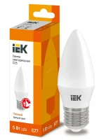 Лампа светодиодная ECO C35 свеча 5Вт 230В 3000К E27 IEK