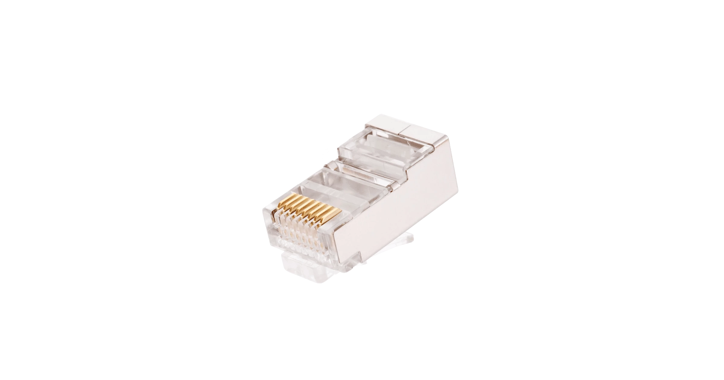Коннектор NIKOMAX RJ45/8P8C под витую пару, Кат.6 (Класс E), 250МГц, покрытие 50мкд, универсальные ножи, экранированный, круглый ввод, уп-ка 100шт.