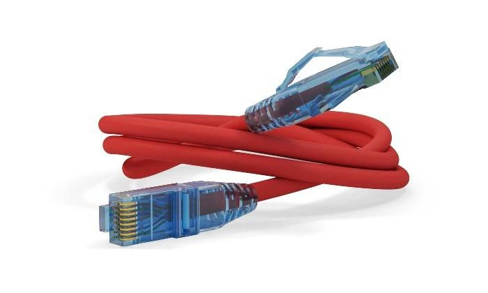 Патч-корд U/UTP, Cat.6, LSZH, 1 м, красный Hyperline