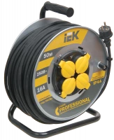 Катушка УК50 на мет с т/з 4 места 2Р+PЕ/50м КГ 3х1,5мм2 IP44 "Professional"