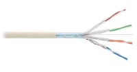 Кабель NIKOLAN F/FTP 4 пары, Кат.6 (Класс E), тест по ISO/IEC, 250МГц, одножильный, BC (чистая медь), 23AWG (0,57мм), внутренний, PVC нг(А), слоновая кость, 305м - гарантия: 5 лет расширенная / 25 лет системная