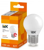Лампа светодиодная ECO G45 шар 5Вт 230В 3000К E27 IEK