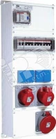 Бокс M63/2JFB CTFL с розетками и фланцамив сборе, металл, IP44