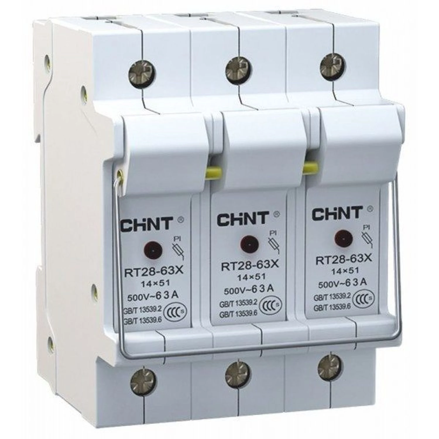 Держатель плавких вставок с индикацией  RT28-63X 14х51 3П (CHINT)