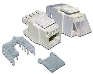 Модуль Keystone, RJ45, кат.5E, UTP, 90 градусов, узкий, со шторкой, белый