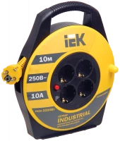 Катушка УК10 с т/з 4 места 2Р+PЕ/10м 3х1,5 мм2 "Industrial"