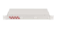 Оптический кросс NIKOMAX 19", 1U, укомплектованный на 8 портов FC/UPC, SM 9/125 OS2, стальной, серый, в комплекте: адаптеры, монтажные шнуры 1м, сплайс-кассета с крышкой и КДЗС