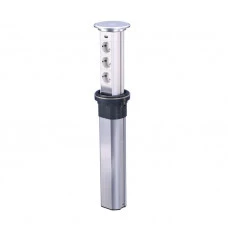 Блок розеточный настольный, 3х2К+З, 1-USB (45х45) автоматический , выдвижной, алюминий, IP54