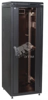 ITK Шкаф сетевой 19" LINEA N 24U 600х600 мм стеклянная передняя дверь черный