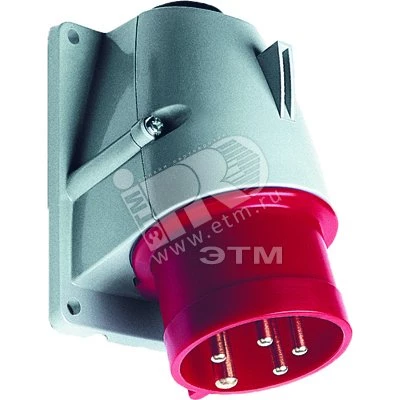 Вилка для монтажа на поверхность 316BS7, 16A, 3P+E, IP44, 7ч