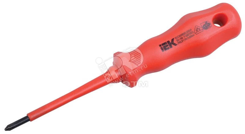 Отвертка крестовая Profi Ph0х75мм 1000В IEK