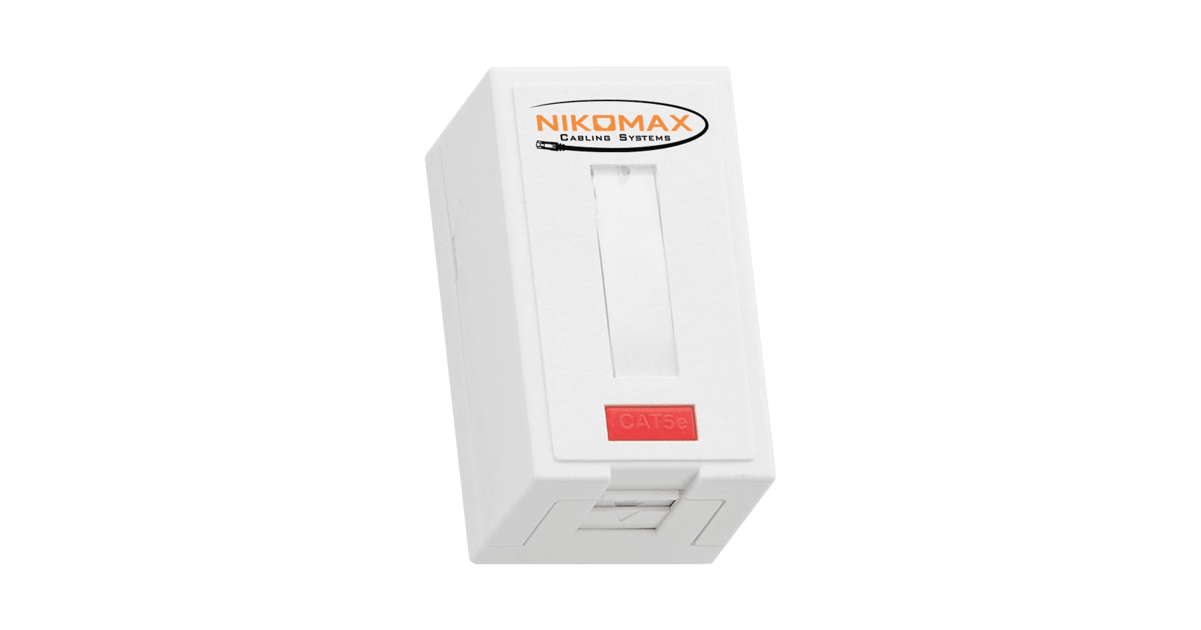 Настенная розетка NIKOMAX, 1 порт, Кат.5e (Класс D), 100МГц, RJ45/8P8C, FT-TOOL/110/KRONE, T568A/B, неэкранированная, со шторкой, белая - гарантия: 5 лет расширенная / 25 лет системная