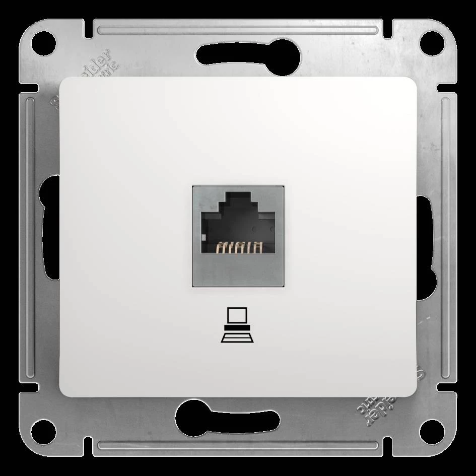 Компьютерная розетка GLOSSA RJ45 кат.5E, механизм, белый