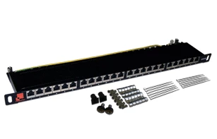 Патч-панель LANMASTER компактная 24 порта, STP, кат. 5E, 0.5U