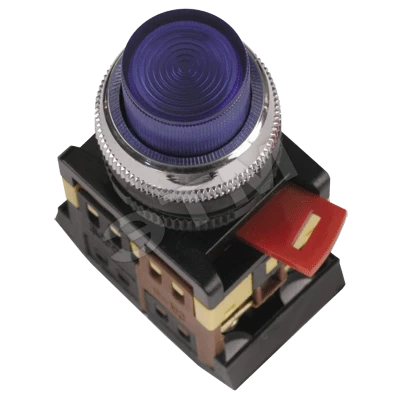 Кнопка ABLFP-22 синий d22мм неон/240В 1з+1р ИЭК