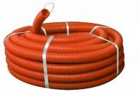 Труба гофр. ПНД Plast с зондом оранжевая d32мм (50м.) EKF PROxima