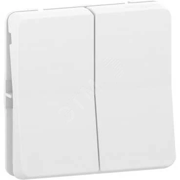 MUREVA S, ДВУХКЛАВИШНЫЙ ПЕРЕКЛЮЧАТЕЛЬ, сх. 6+6, механизм, БЕЛЫЙ, IP55