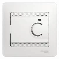 GLOSSA ТЕРМОСТАТ электрон.теплого пола с датчиком,от+5до+50°C,10A,в сборе, БЕЛЫЙ