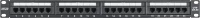 Коммутационная панель NETLAN 19", 1U, 24 порта, Кат.5e (Класс D), 100МГц, RJ45/8P8C, 110/KRONE, T568A/B, неэкранированная, черная