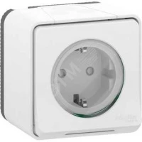 MUREVA S, РОЗЕТКА с з/к. и шт., открытой установки, БЕЛЫЙ, IP55