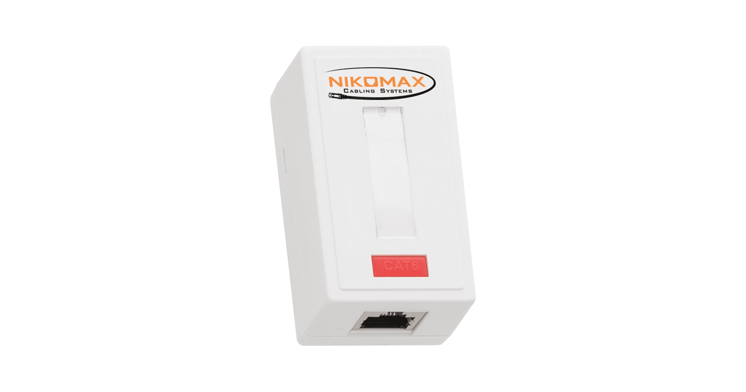 Настенная розетка NIKOMAX, 1 порт, Кат.6 (Класс E), 250МГц, RJ45/8P8C, 110/KRONE, T568A/B, на печатной плате, экранированная, белая - гарантия: 5 лет расширенная / 25 лет системная