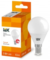 Лампа светодиодная ECO G45 шар 3Вт 230В 3000К E14 IEK